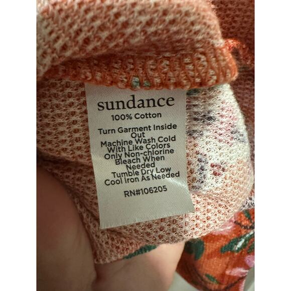 Sundance Mountain Foxes Henley Petite M Thermal Waffle Knit floral whimsy Foxes - Picture 7 of 7